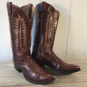 Tony Lama Gold Label Mens Mahogany Brown Cowboy Western Dress Boot 10 D 6137 USA